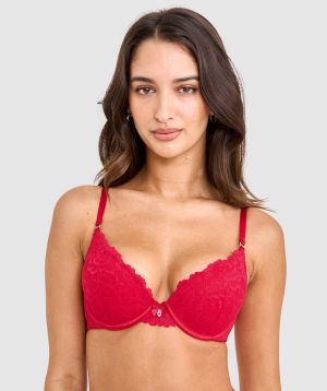 Bethany Essentials Double Push Up Bra - Red