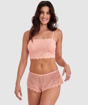 Arabella Bralette & French Knicker Set - Light Coral