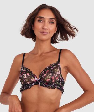 Mia Underwire Bra - Black Floral Print