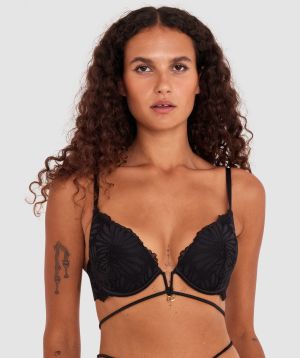 Solana Push Up Bra - Black