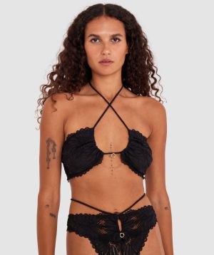 Solana Bandeau Bralette - Black