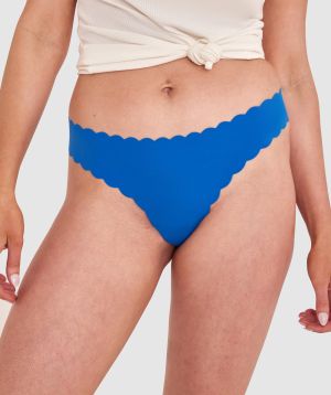 Smooth Comfort Scallop G String - Dark Blue