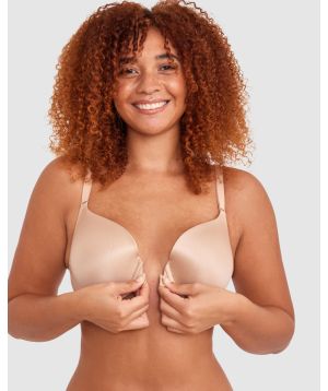 Body Bliss Front Closure Full Cup Bra - Nude 2