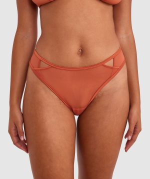 Kaia High Leg Brazilian Knicker - Cinnamon