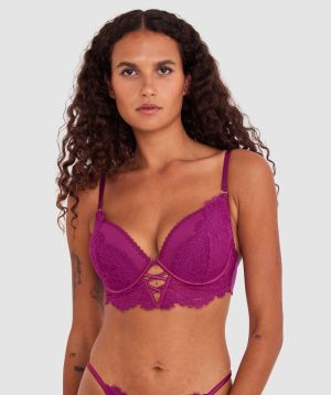 Gigi Push Up Bra - Dark Red