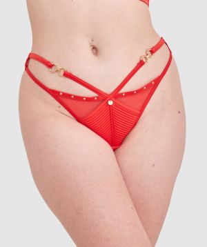 Vamp Ride Or Die High Leg G String - Red