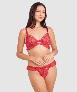 Night Games Deja Vu Underwire & String Set - Red