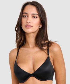 Sexy Basics Push Up Scoop Bra - Black