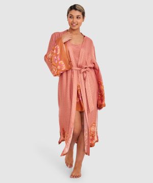 Matilda Long Wrap - Rust Geometric