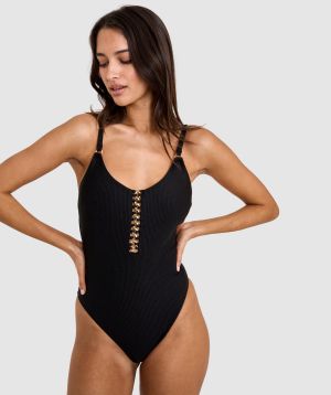 Vamp Swim Summer In Capri One Piece - Black