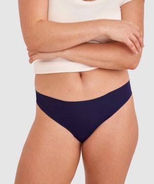 Smooth Comfort Cotton Brazilian Knicker - Navy