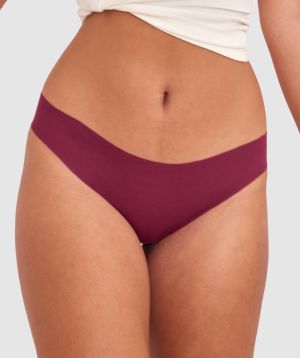 Smooth Comfort Cotton Brazilian Knicker - Berry