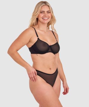 Sexy Basics Underwire Balconette Bra - Black