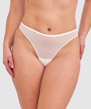 Sexy Basics High Leg G String - Ivory