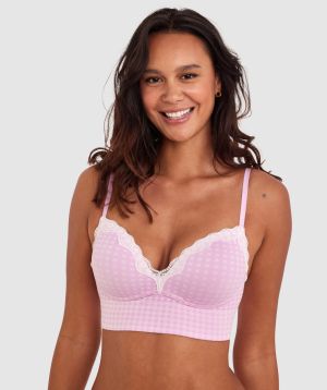 Charlotte Push Up Wirefree Bra - Print Check