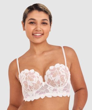 Brooklyn Push Up Longline Bra - Ivory