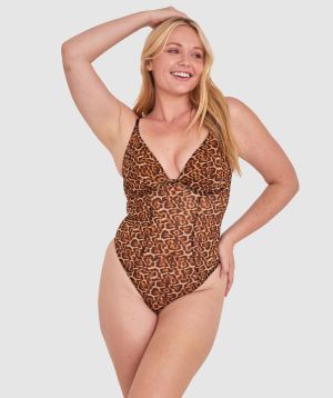 Made for Mesh Underwire Bodysuit - Animal Print