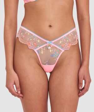 Enchanted Rosalia High Leg Brazilian Knicker - Pink