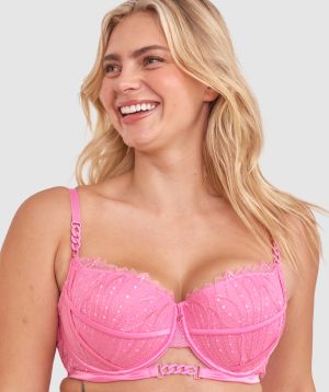 Vamp Flossy Double Push Up Bra - Pink