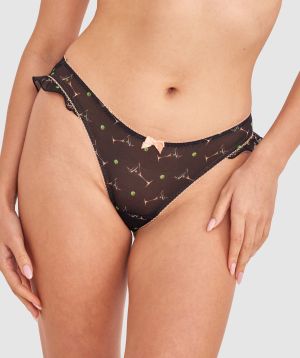 After Hours High Leg Brazilian Knicker - Black