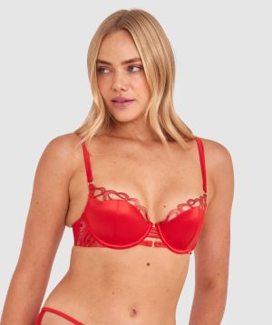 Vamp Heatwave Push Up Bra - Dark Red