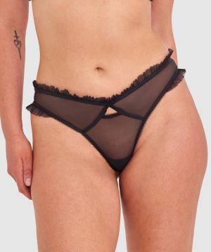 Samira High Leg Brazilian Knicker - Black