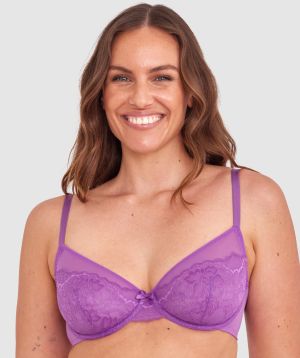 Dana Unlined Plunge Bra - Purple