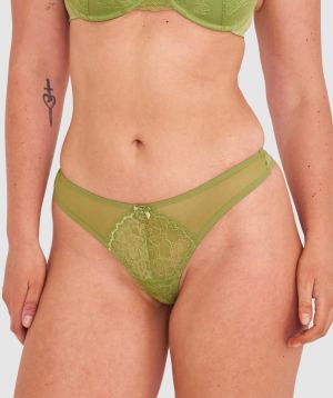 Dana High Leg G String - Khaki