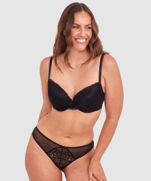 Dana Lightly Lined Plunge Bra - Black