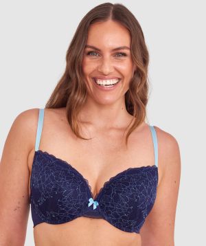 Dana Lightly Lined Plunge Bra - Navy