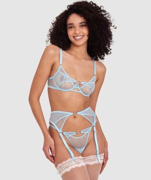 Night Games Infinite Lust Suspender - Pale Blue