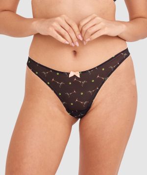 After Hours High Leg G String - Print