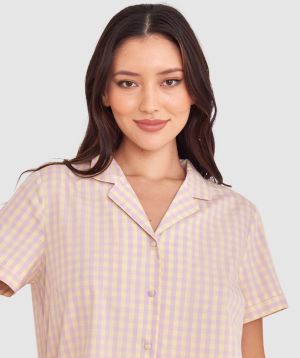 Dorothy Short Sleeve Top - Check Print