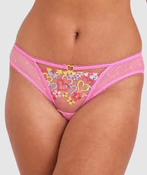 Astrid High Leg Brazilian Knicker - Pink