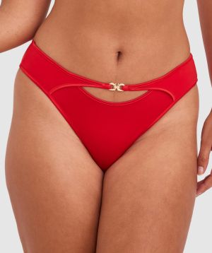 Whitney High Leg Brazilian Knicker - Red