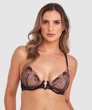 Night Games Bow Peep Unlined Bra - Black