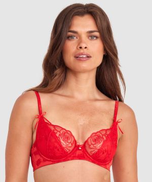 Rosalie Unlined Bra - Dark Red