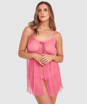 Night Games Sweetie Pie Babydoll Set - Pink