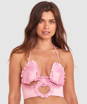 Night Games Heart To Get Underbust Corset - Light Pink