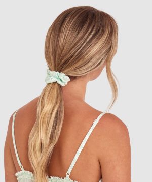 Dorothy Scrunchie - Print Check/Light Green