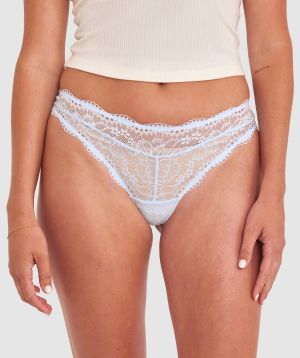 Sara High Leg G String - Pale Blue