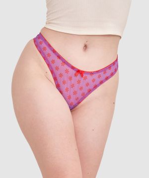 Milly High Leg G String - Purple