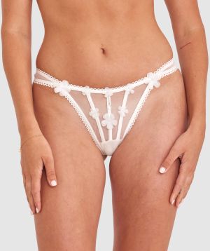 Enchanted Ready To Bloom High Leg G String - Ivory