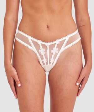 Enchanted Ready To Bloom High Leg Brazilian Knicker - Ivory