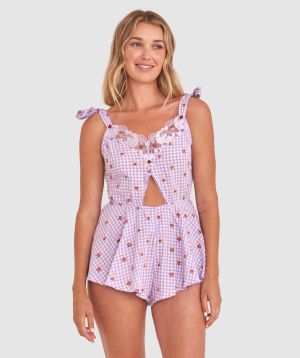 Enchanted Frolic In The Fields Playsuit - Light Purple/Multicolour