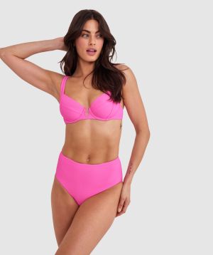 Planet Bliss Swim New Wave Underwire Bra - Hot Pink